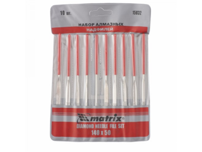 Набор надфилей алмазных, 140х50х3, 10 шт.// MATRIX от MATRIX Набор надфилей алмазных, 140х50х3, 10 шт.// MATRIX