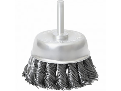 Щетка для дрели, 75 мм, "чашка" со шпилькой, крученая металлическая проволока // MATRIX