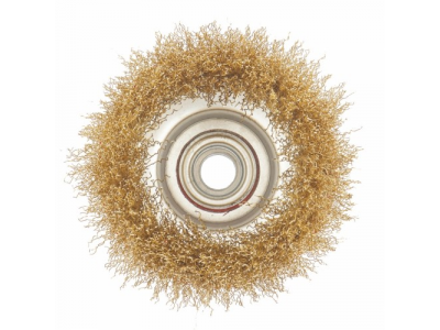 Щетка для УШМ, 125 мм, М14, "чашка", латунированная витая проволока// MATRIX