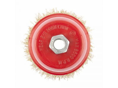 Щетка для УШМ, 65 мм, М14, "чашка", латунированная витая проволока// MATRIX