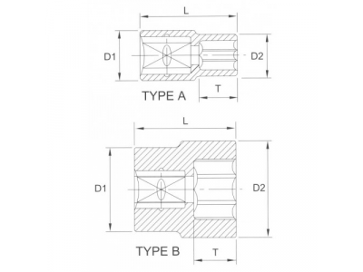 Головка торцевая 6гр. 3/8" 24мм